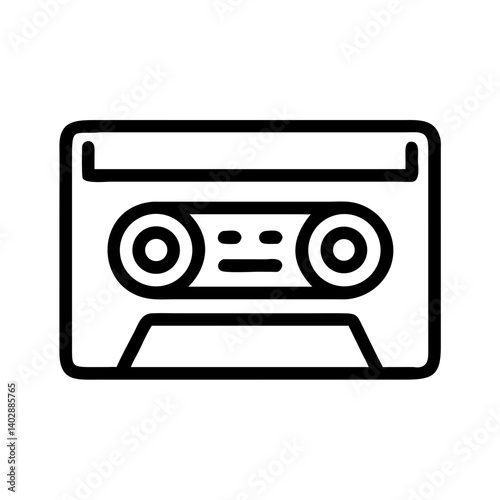 Cassette Tape Icon Representing Retro Music and Audio Playback