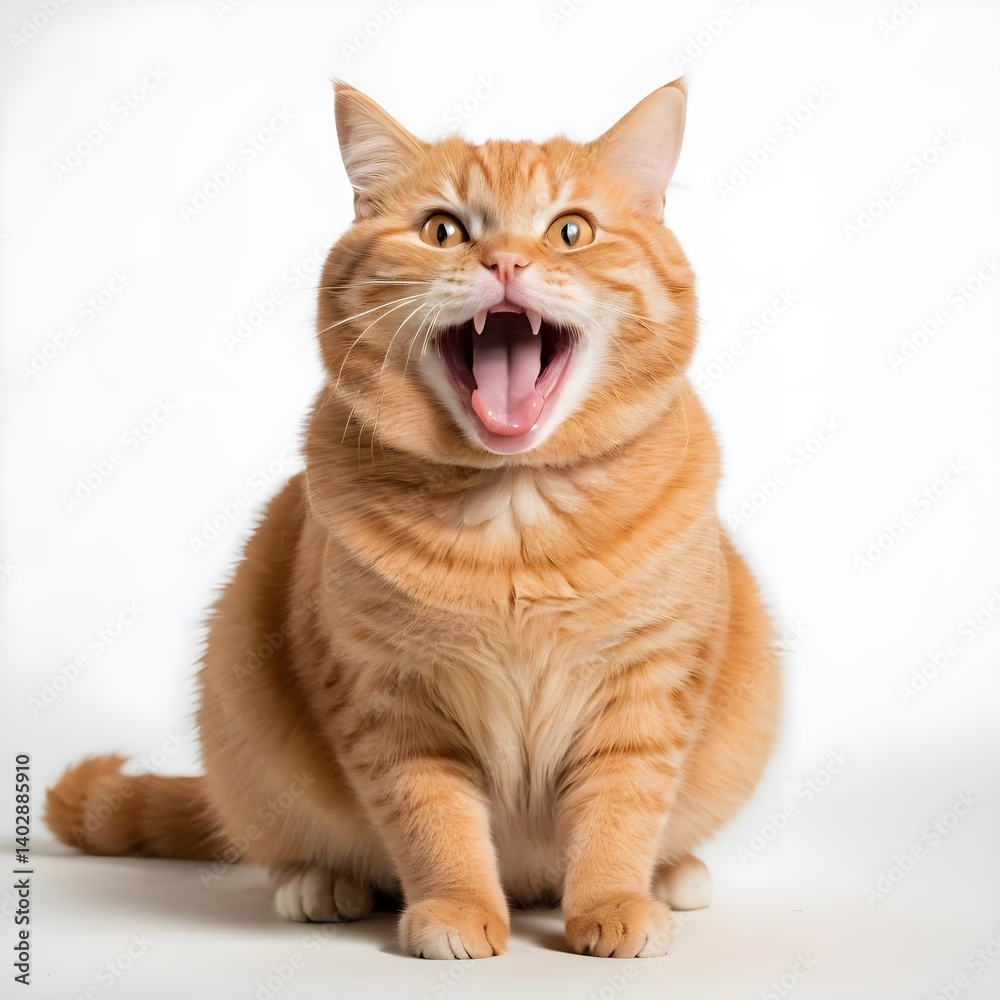Obraz premium Yawning Ginger Cat