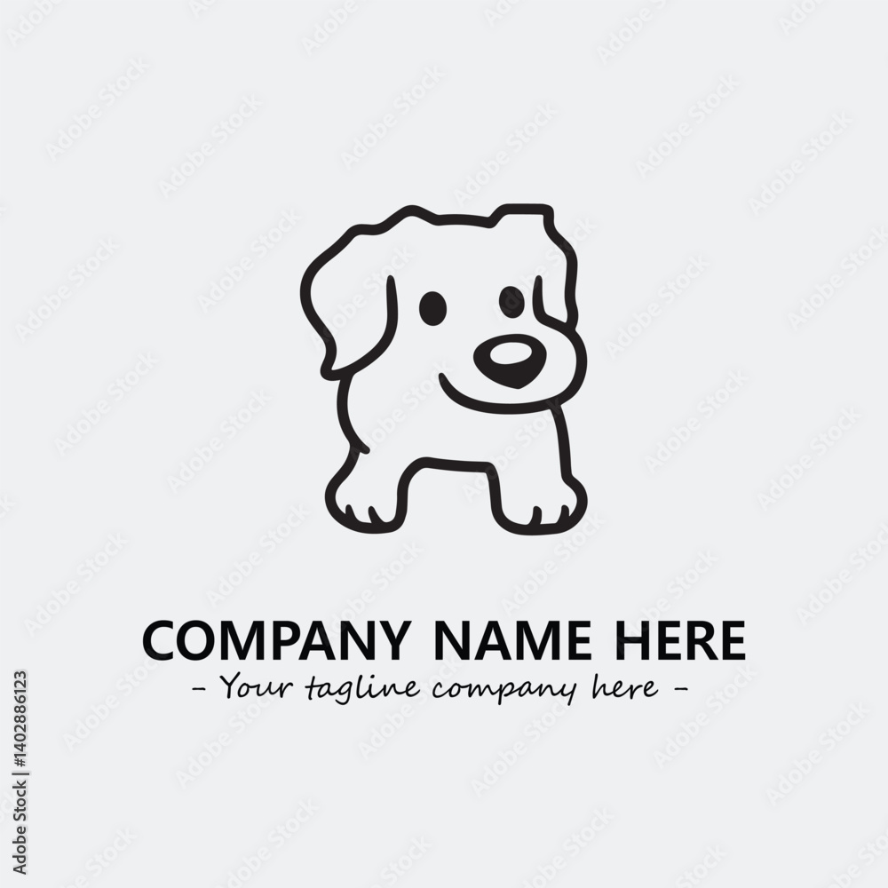 Fototapeta premium Dog illustration black and white for logo company vector image