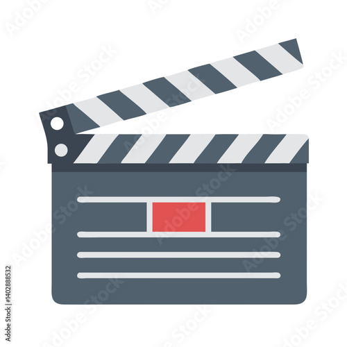Film Clapperboard Icon Representing Movie Production and Filmmaking