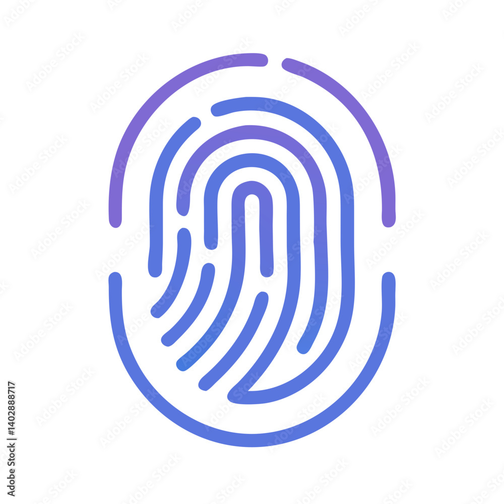 Fingerprint Icon Representing Identity Verification and Personal Security Fingerprint Icon Representing Identity Verification and Personal Security