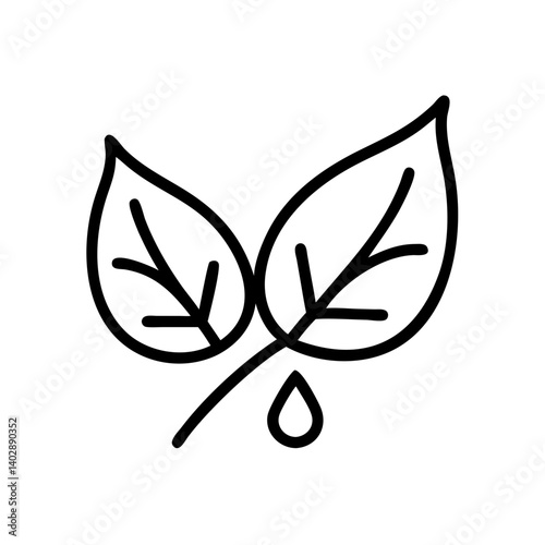 Leaf icon with dew