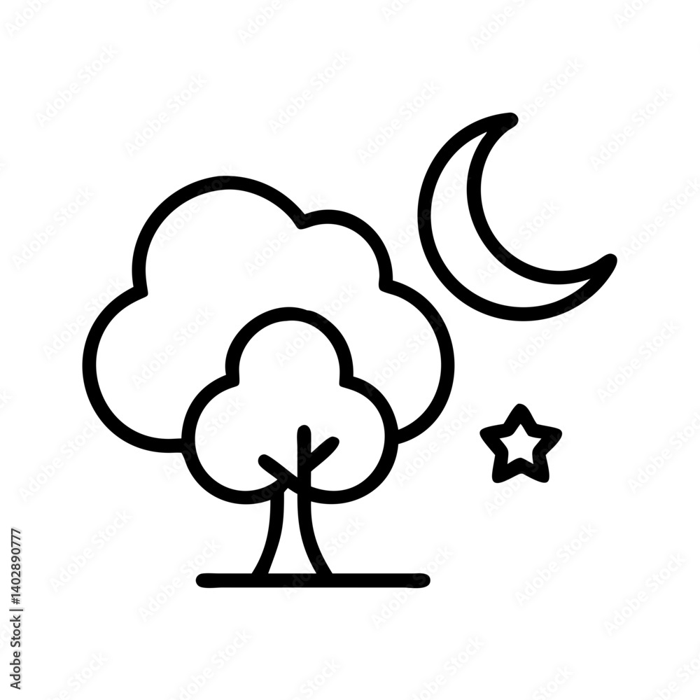 Fototapeta premium Lunar forest icon