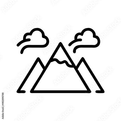 Icon of a mountain with mist