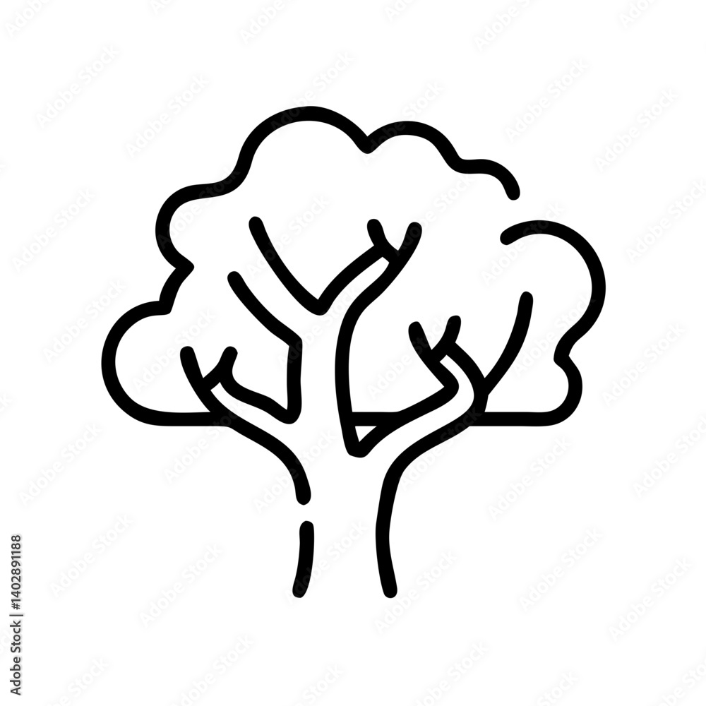 Obraz premium Icon of a tree with moss