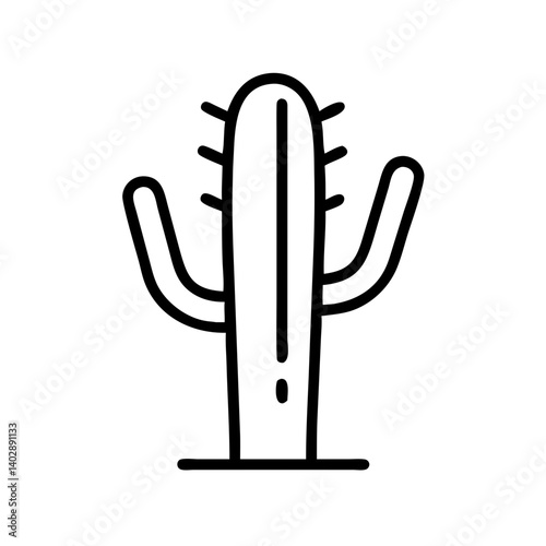 Cactus icon in the sun