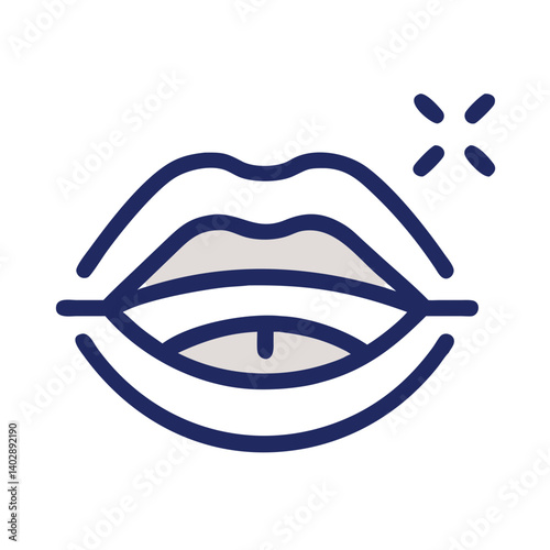 Lips Icon Representing Mouth and Sensory Expression