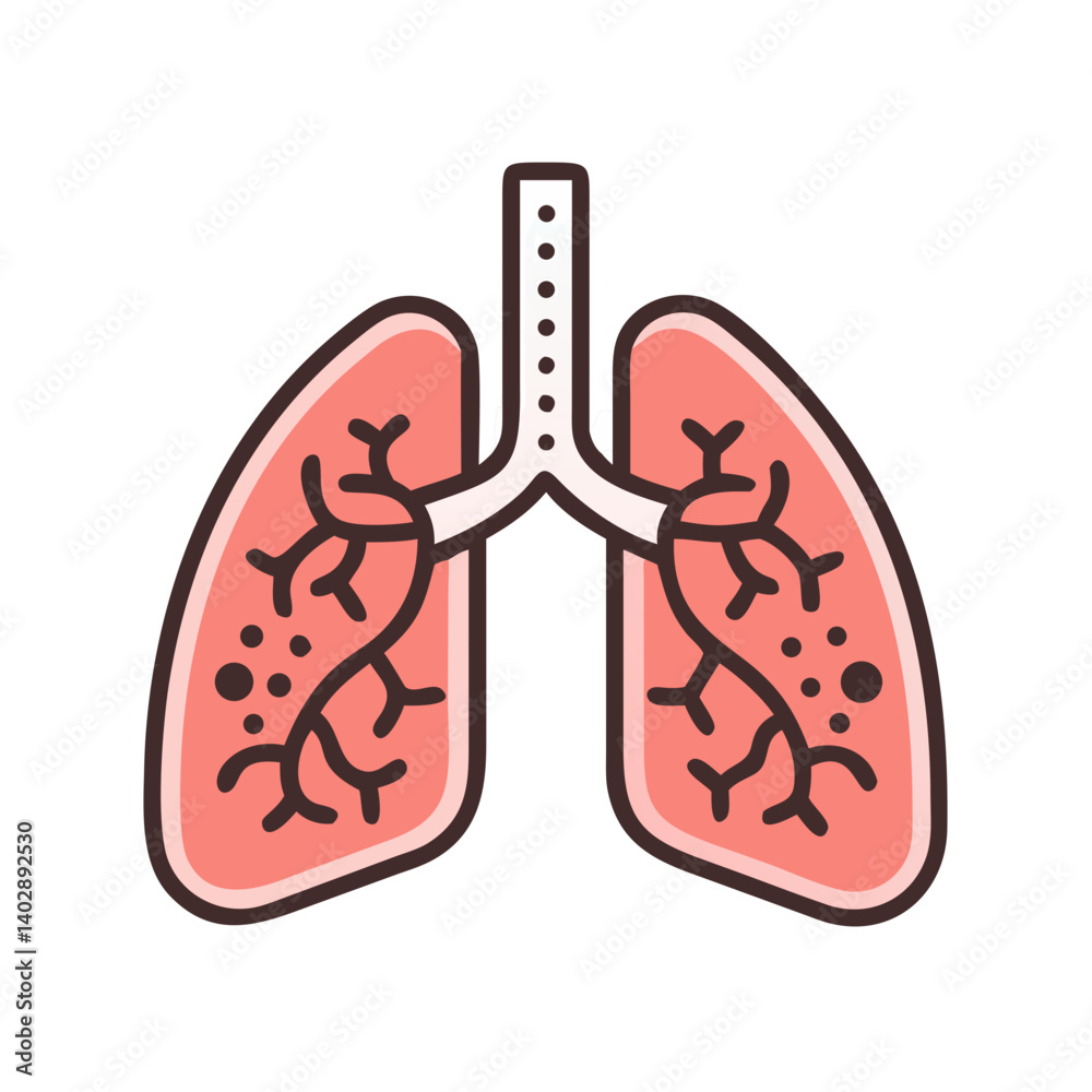 Lungs with Bronchi Icon Representing Respiratory System and Breathing Function
Lungs with Bronchi Icon Representing Respiratory System and Breathing Function