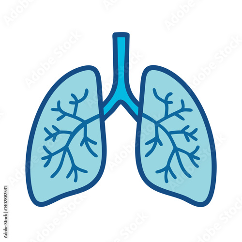 Lungs with Bronchi Icon Representing Respiratory System and Breathing Function

