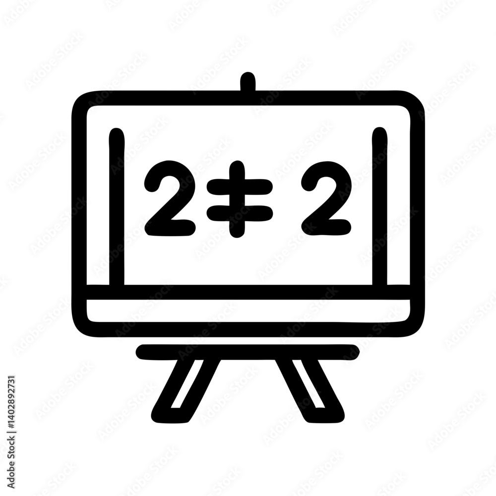Math Equation Board Icon Representing Mathematics and Problem Solving Math Equation Board Icon Representing Mathematics and Problem Solving