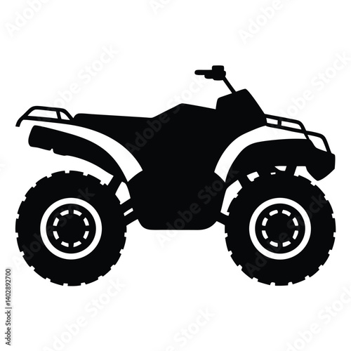 Atv Silhouette Vector Illustration Four Wheeler Quad Bike Design Element.