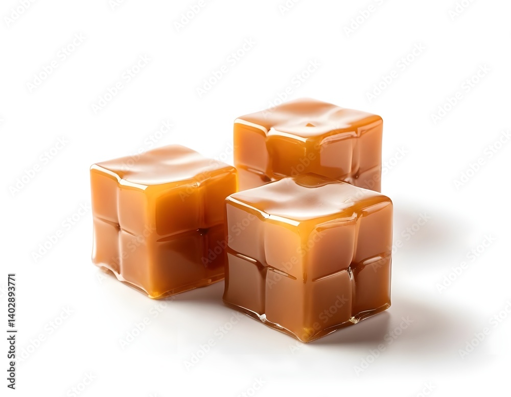 Obraz premium Three Cubes of Caramel Candy