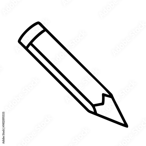 Pencil Drawing Line Icon Representing Sketching or Freehand Illustration