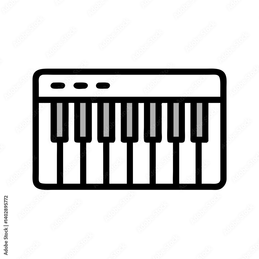 Piano Keyboard Icon Representing Musical Instrument and Sound Creation Piano Keyboard Icon Representing Musical Instrument and Sound Creation