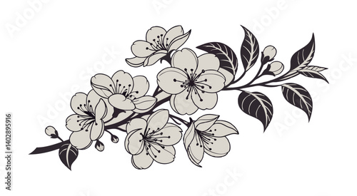 Abstract floral decoration flowers vector Design line art illustration silhouettes Floral vintage sketch   
