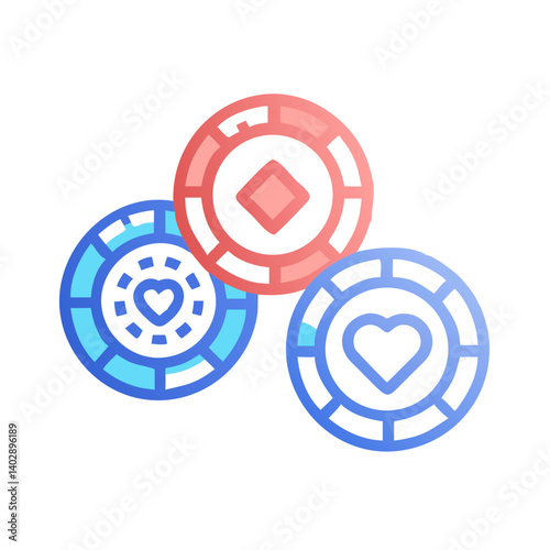 Poker Chips Icon Representing Gambling and Casino Gaming