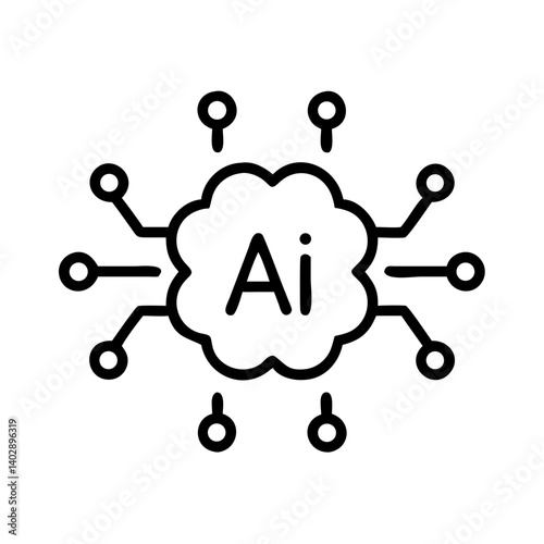 AI icon icon: symbol of modern artificial intelligence technologies