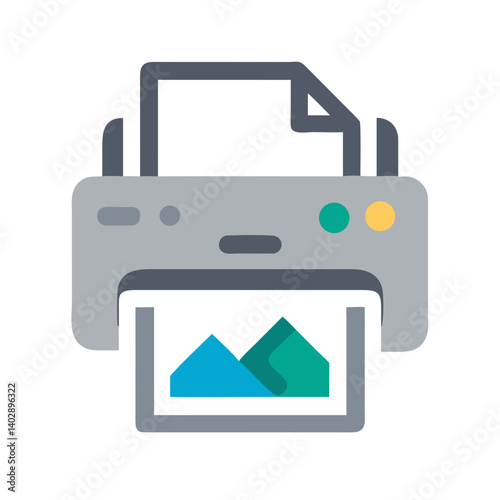 Printer Icon Representing Digital Artwork Printing and Output Production