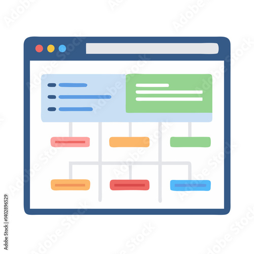 Project Gantt Chart Interface Icon Representing Timeline and Task Scheduling