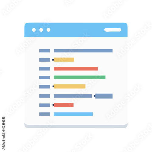 Project Gantt Chart Interface Icon Representing Timeline and Task Scheduling