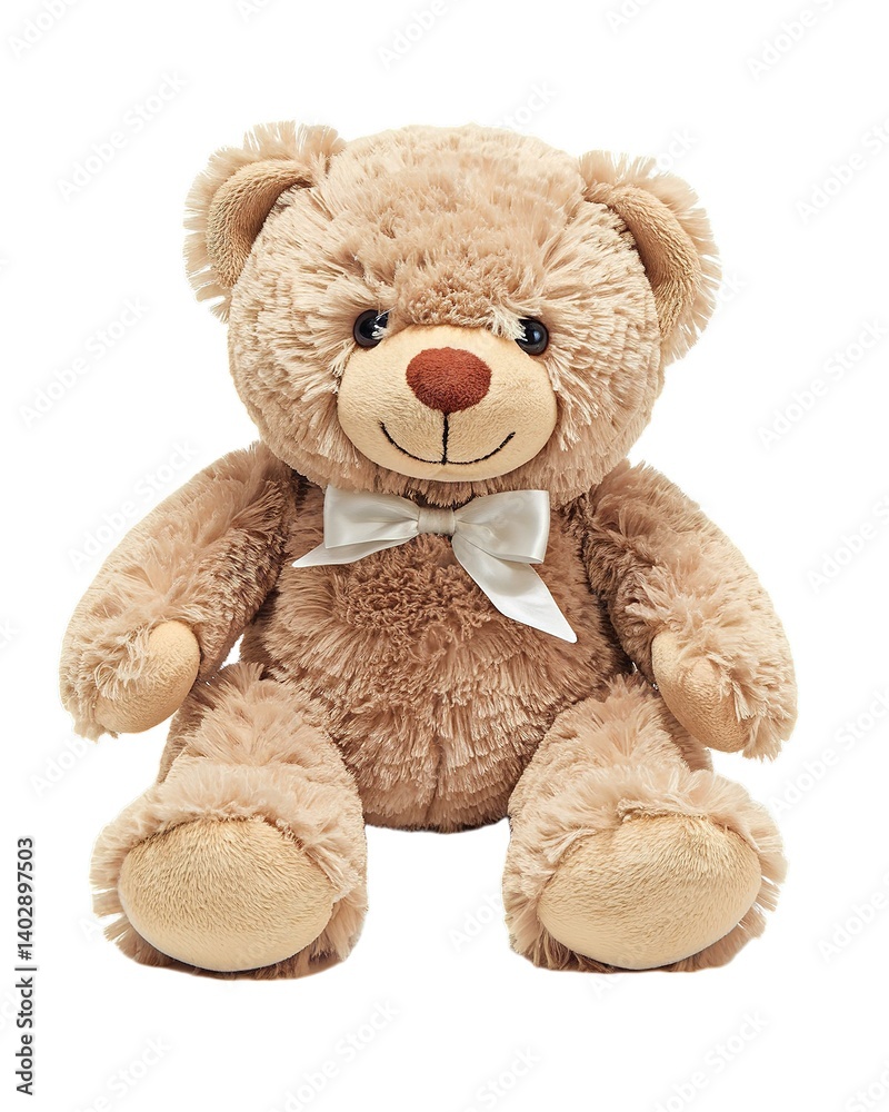 Obraz premium nice brown teddy bear sitting on shite background
