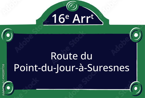 16e Arrt, Elegant Parisian Street Sign