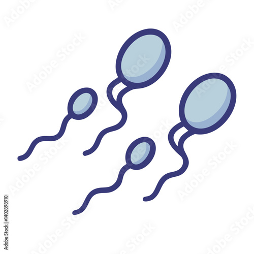 Sperm Cells Icon Representing Male Reproductive System and Fertility