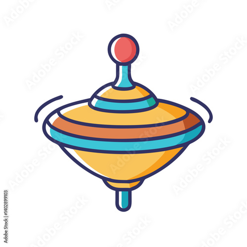 Spinning Top Icon Representing Classic Toddler Toy and Motion Play