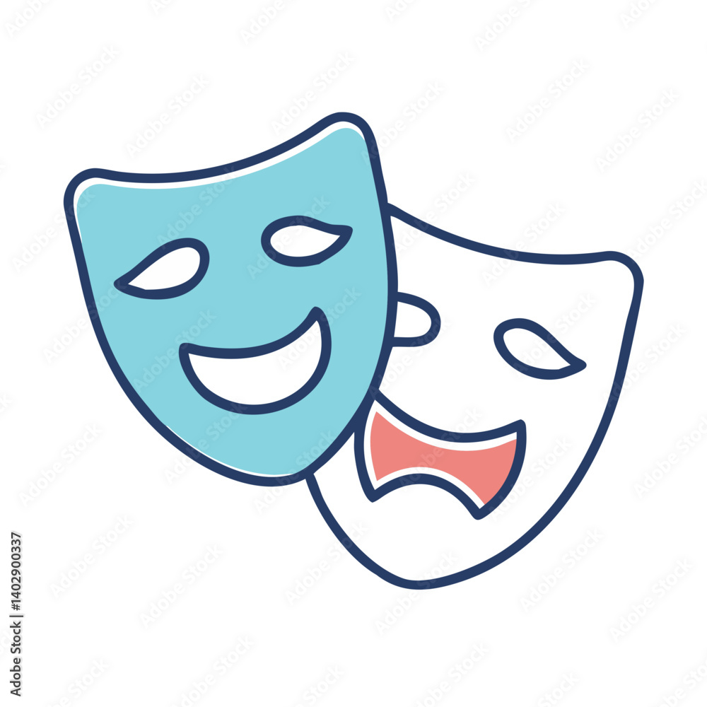 Theater Masks Representing Performing Arts and Dramatic Expression Theater Masks Representing Performing Arts and Dramatic Expression