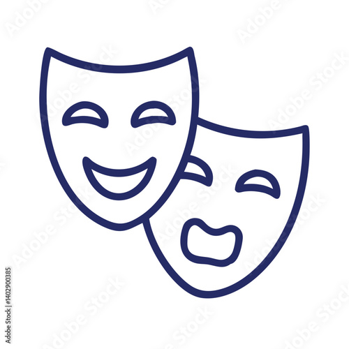 Theater Masks Representing Performing Arts and Dramatic Expression