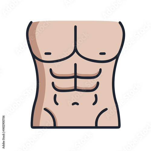 Torso with Abs Representing Core Musculature and Physical Fitness
