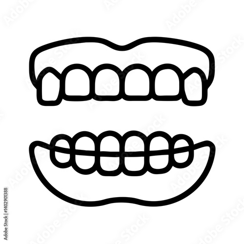 Upper and Lower Jaw Teeth Representing Dental Health and Oral Care