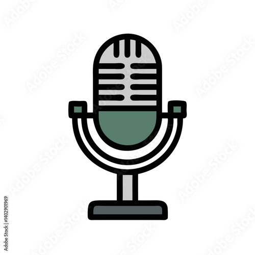 Vintage Microphone Representing Podcasting and Audio Broadcasting