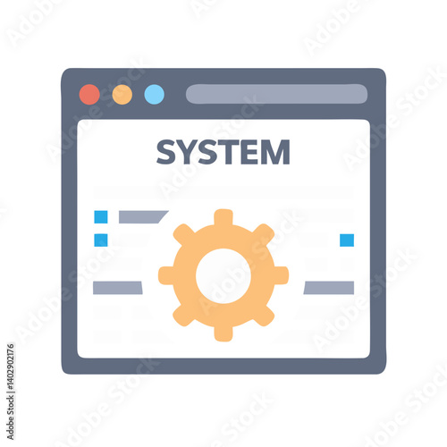 Web Dashboard with Gear Representing System Settings and Configuration Control