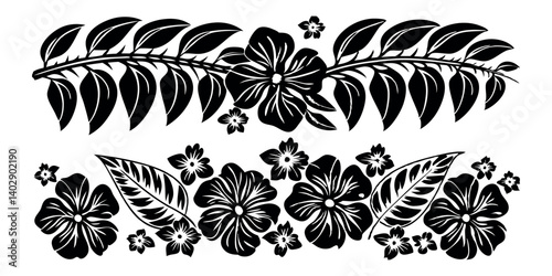 Abstract floral decoration flowers vector Design line art illustration silhouettes Floral vintage sketch   