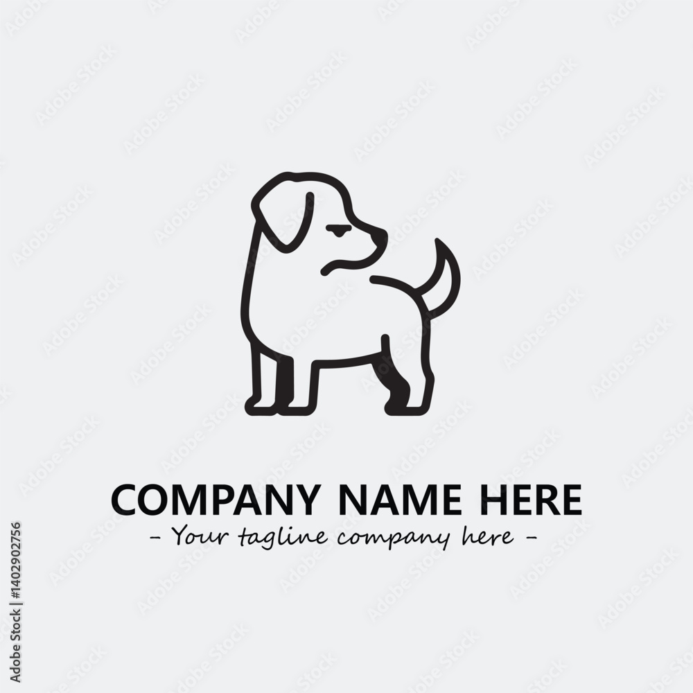 Dog illustration black and white for logo company vector image
Dog illustration black and white for logo company vector image