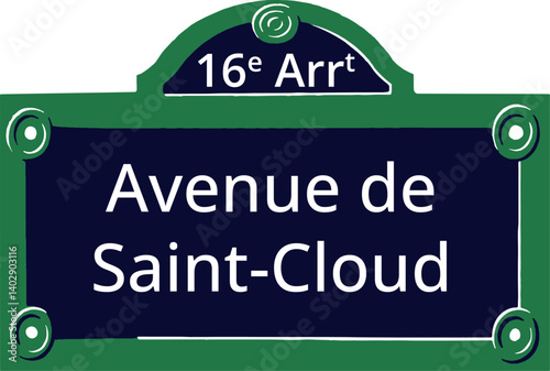 16e Arrt, Elegant Parisian Street Sign