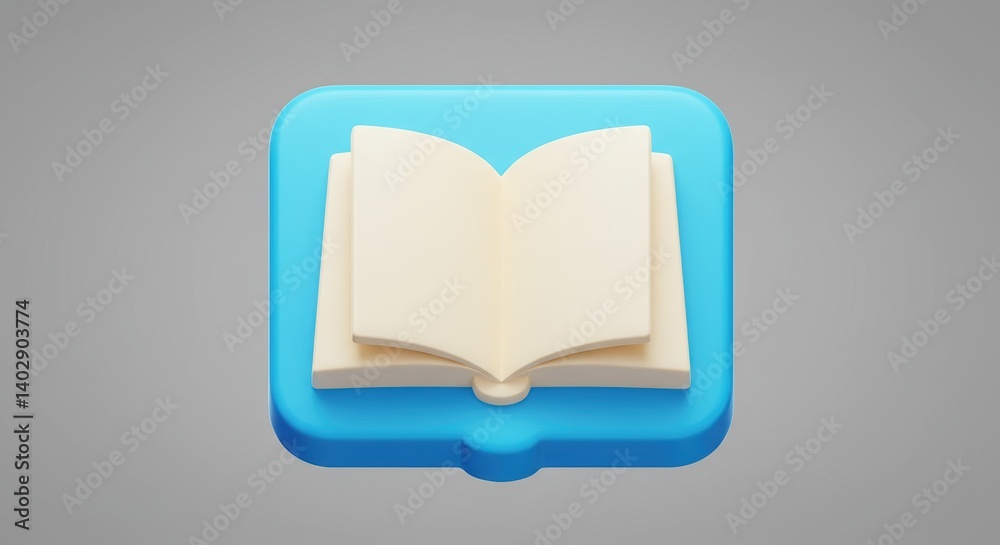 3d Rendered Book Icon on a Blue Background for Education and Reading Concept 3d Rendered Book Icon on a Blue Background for Education and Reading Concept