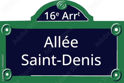 16e Arrt, Elegant Parisian Street Sign