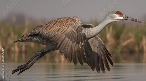 Sandhill Crane Taking Flight