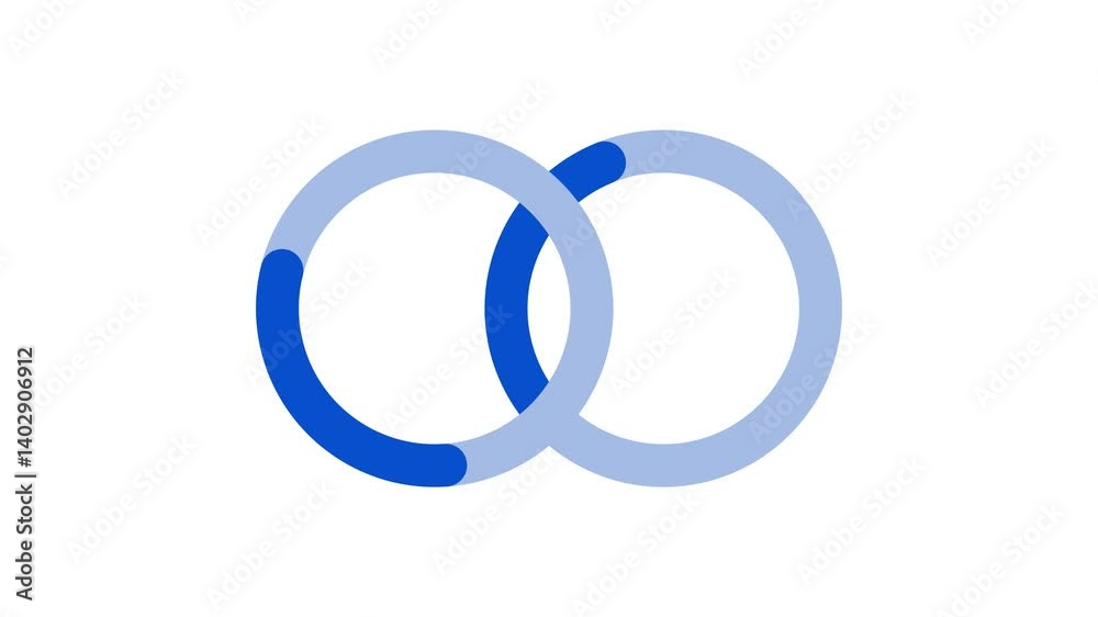 Two animated loading rings interlocked Two animated loading rings interlocked