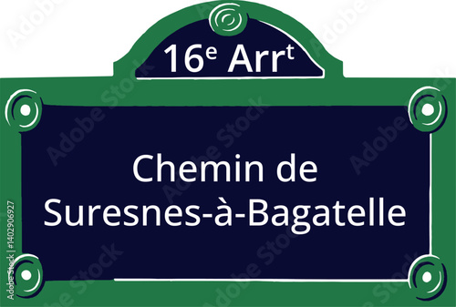 16e Arrt, Elegant Parisian Street Sign