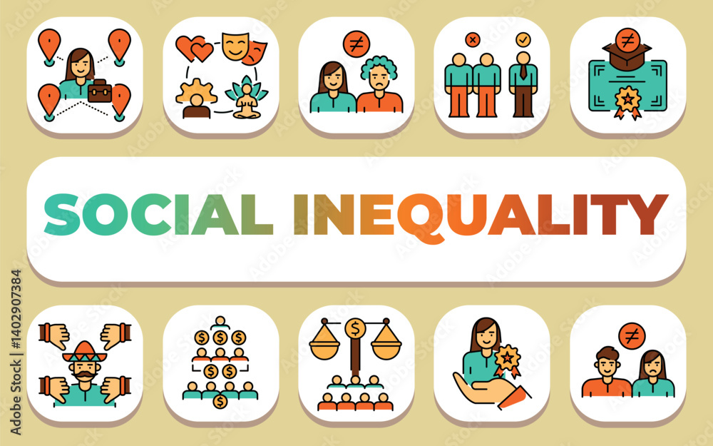 Social inequality text concept. Shablon for presentation and Infographics. Social inequality text concept. Shablon for presentation and Infographics.