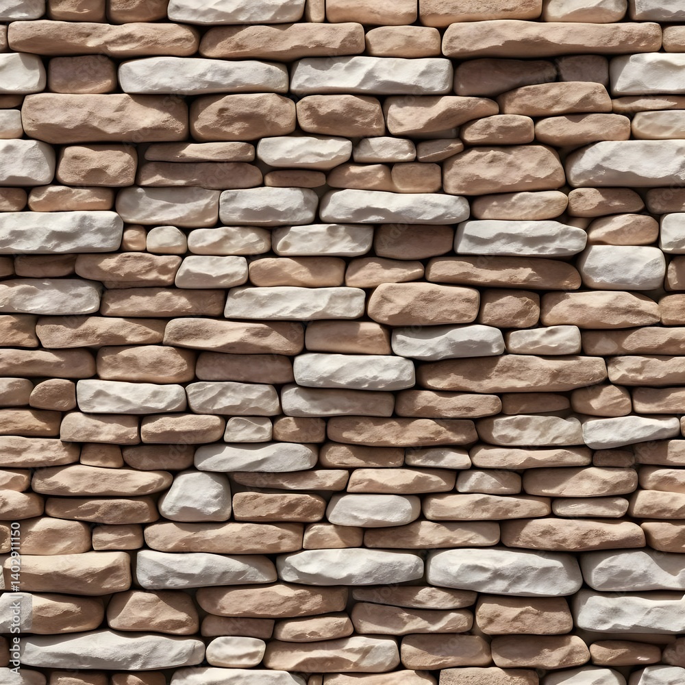 Obraz premium Beige and White Stone Wall Texture