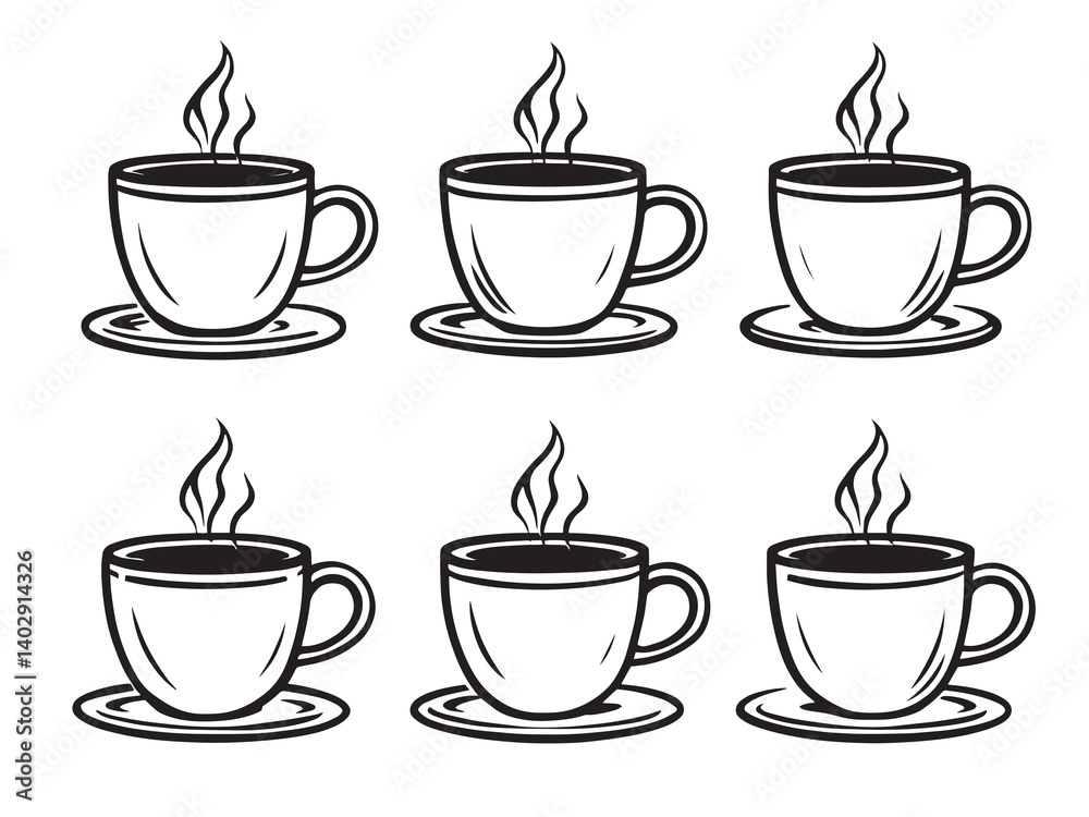 Obraz premium Hot Chocolate set line art