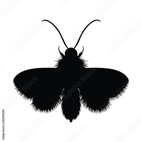 moth fuzzy antennae vector art silhouette