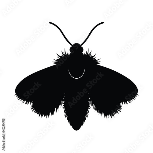 moth fuzzy antennae vector art silhouette