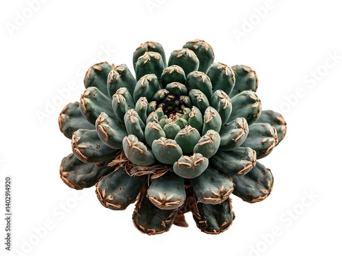 Close up desert plants Gymnocalycium mihanovichii Friedrichii on a white background photo