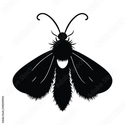 moth fuzzy antennae vector art silhouette