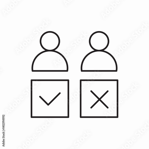 People voting yes no icon vector sign